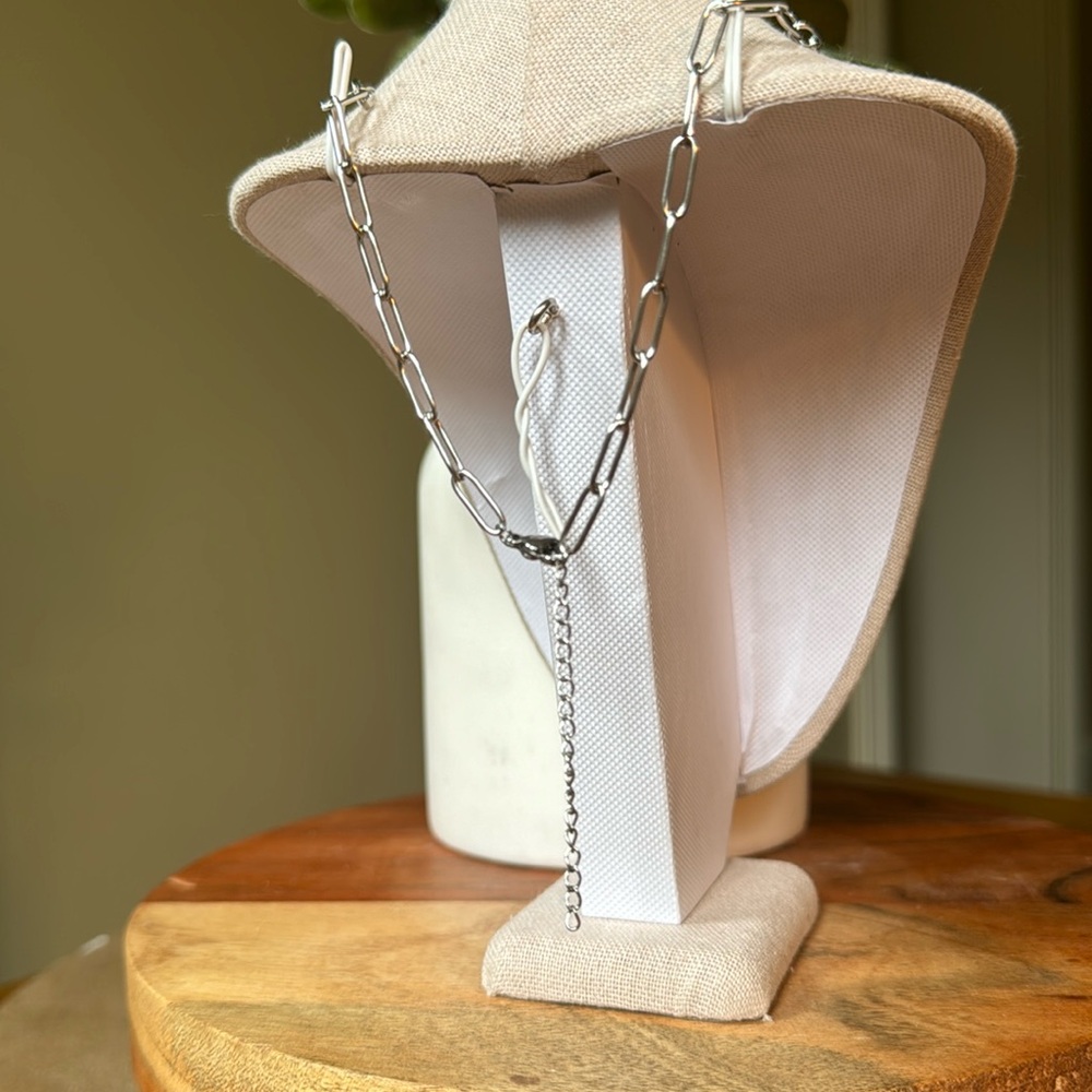 1 pc Apple Paperclip Necklace (various stones) - Picture 4 of 7